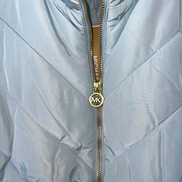Michael Kors Full Zip Chevron Vest Women's S XL Vista Blue Gold NWT - Picture 3 of 3